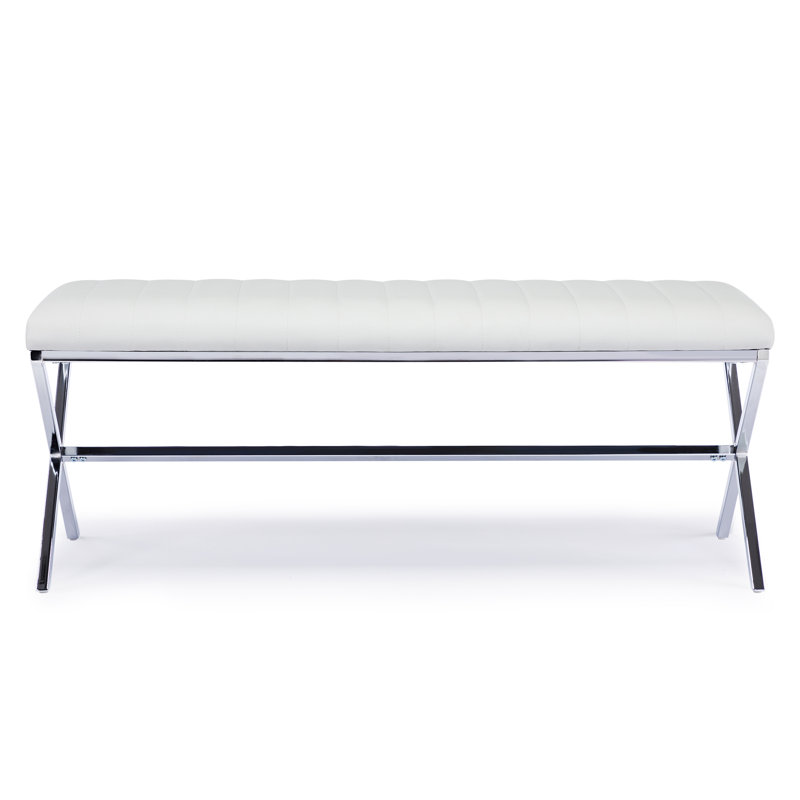Gepolsterte Sitzbank, White/Silver