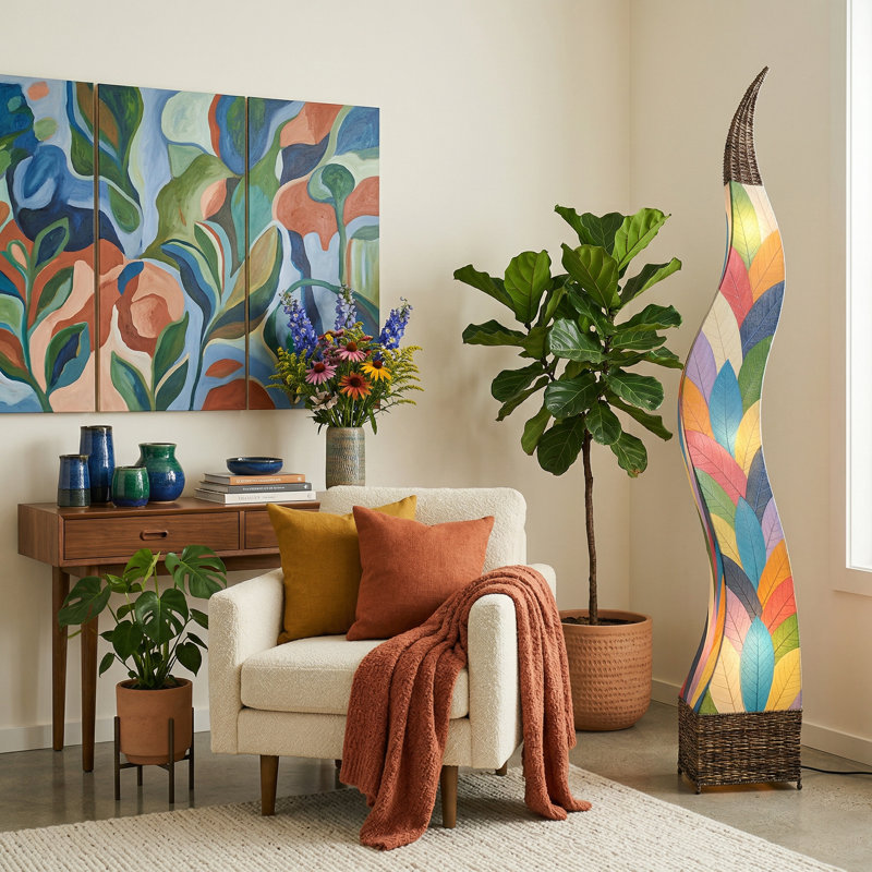 Lampe sur pied colonne 72 po Zoye, Multi