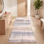 Tapis Jasmine moderne à rayures effet pinceau, bleu, gris et beige, lavable à la machine, antidérapant, à poils courts, pour l'intérieur et l'extérieur, adapté aux animaux domestiques, idéal pour le salon, la chambre, la salle à manger, l'entrée, le couloir ou le bureau.-1494511041