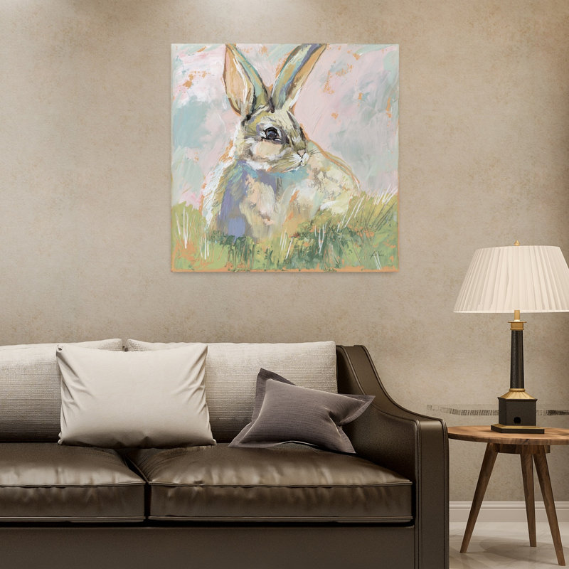 Art contemporain Bugsy neutre avec animaux, H 32 po x l 32 po