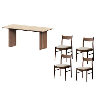 Retro thickened rock plate dining table sets