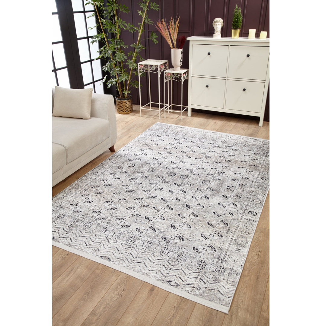 Teppich Abbagale aus Baumwolle in Beige