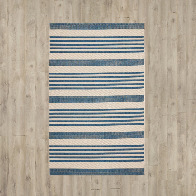 Johana Beige/Blue Indoor/Outdoor Rug, Rectangle 201 x 290 cm