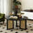 31.5" Black Solid Wood Round Coffee Table