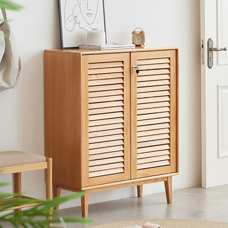 Rangement pour chaussures en bois massif Burlywood