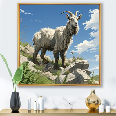 Portrait d'une chèvre de montagne - Art mural animal de chèvre