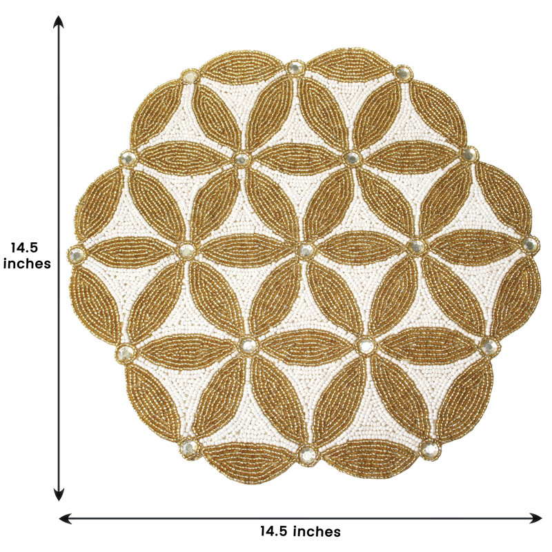 Polyester Embroidered Round Christmas Placemat