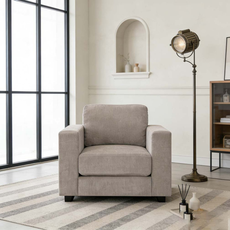 Fauteuil d'appoint surdimensionné avec accoudoirs larges