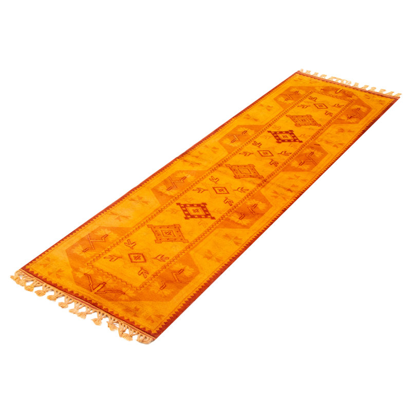 Tapis doré de couleur transitionnel unique en son genre 2 pi 8 po x 8 pi 6 po