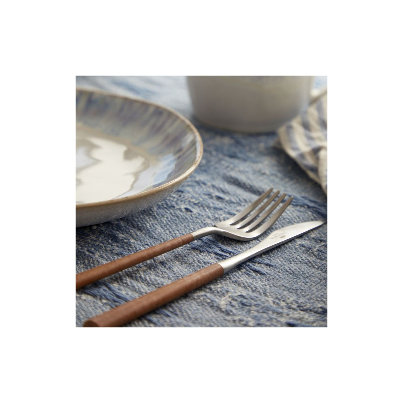 Mito Stainless Steel Flatware - Set of 5, Brown