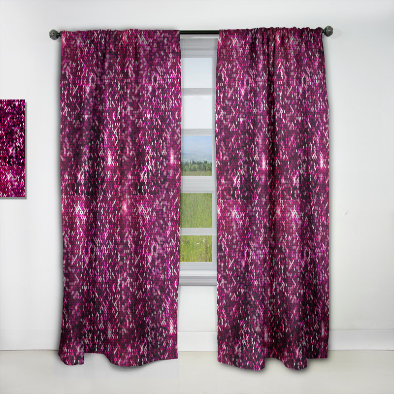 Rideau simple occultant rose Mid-Century, L 52 po x L 84 po