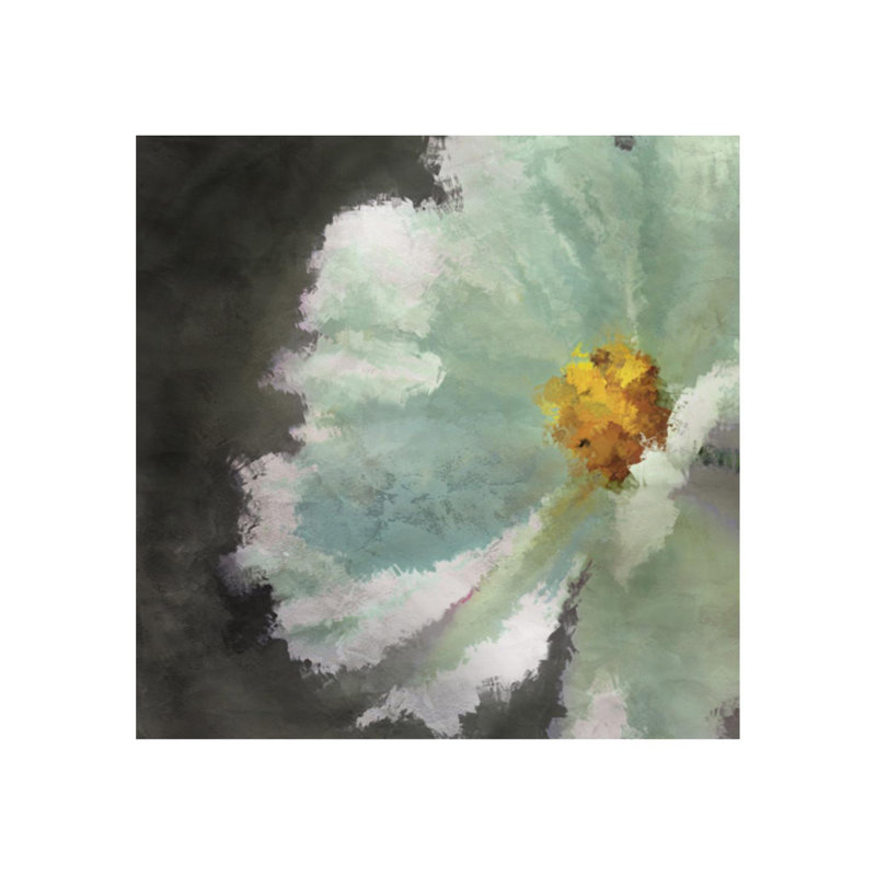 Blanc Fleur Painting by Zoey Riley, Glass Coat, 36" H x 36" W