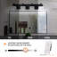 Configuration moderne à 4 lumières de style moderne en métal noir avec fonction de lumière DEL Luminaire de meuble-lavabo avec abat-jour en cristal, pour applique murale dans la salle de bain