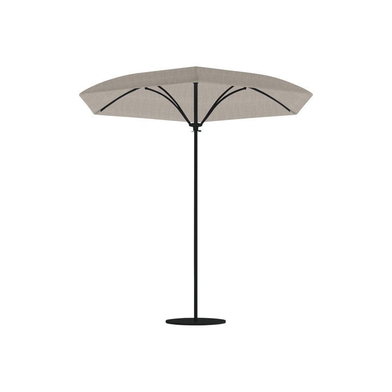Parasol de marché Trace 9 pi 2 po, Ouverture manuelle, Obsidienne, Eau gazeuse