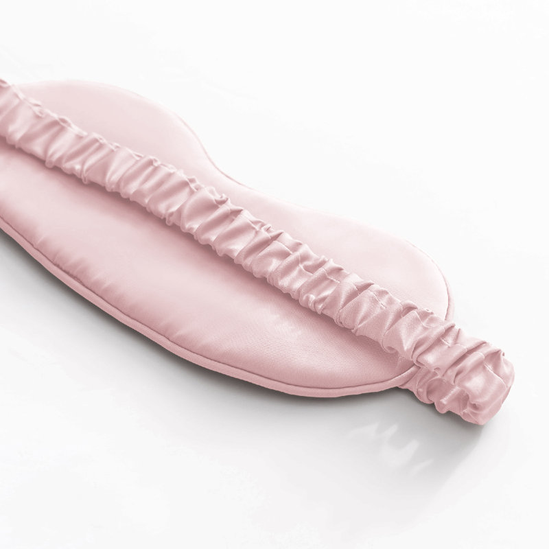 Masque pour les yeux en soie, cache-œil en soie une pièce, noir, rose, argent, taupe, Rose