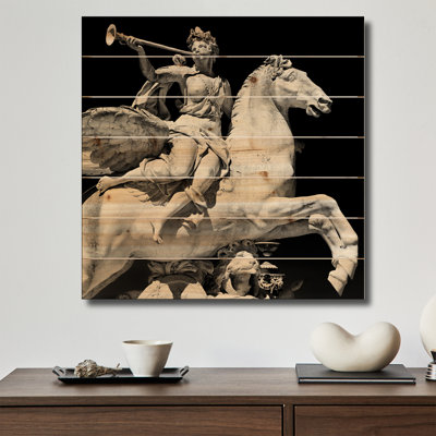 Reproduction d'art mural en bois - Statue équestre par Philippe Hugonnard