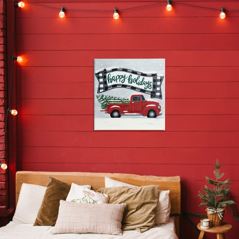 Camion de ferme et toile d'arbre «Happy Holiday», conception par Sara Baker, H 24 po x l 24 po