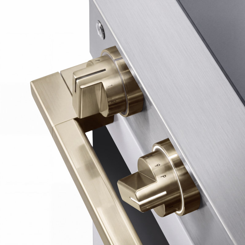 ZLINE Autograph 30 in. Stainless Steel Marino Induction Range with White Door and Bronze Accents