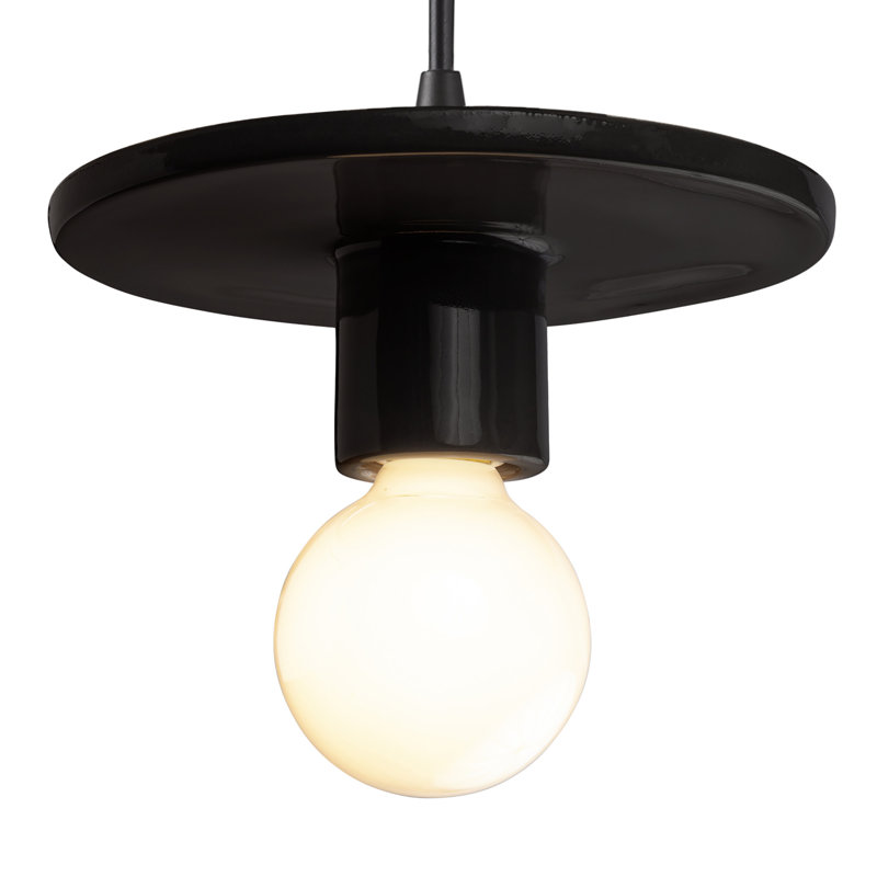 Luminaire suspendu à 1 lumière Leni, Lustre noir, Noir mat