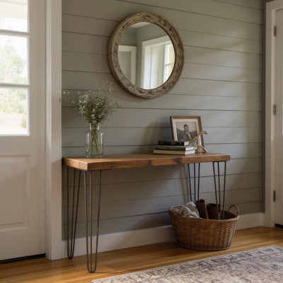 Reclaimed Wood Entry/Console Table with Hairpin Legs