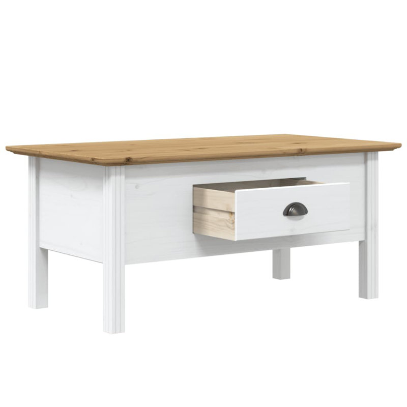 Table basse à 4 pieds avec rangement, Brun