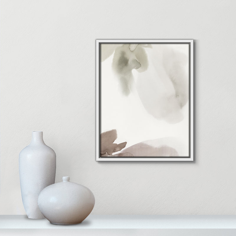 Weslyn Hopeful I - Floater Frame Painting on Canvas, White Framed, 15.5" H x 12.5" W x 2" D