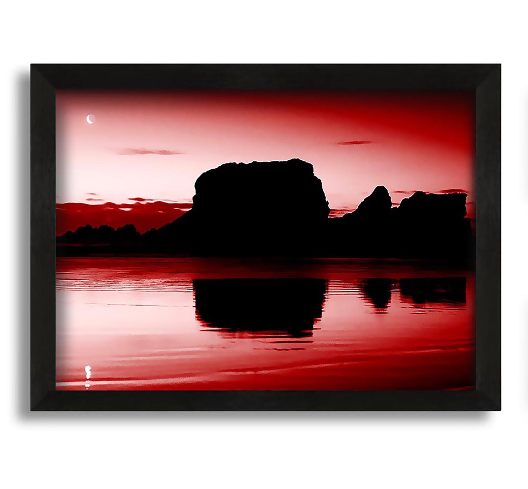 Gerahmtes Leinwandbild Moon Reflections Red