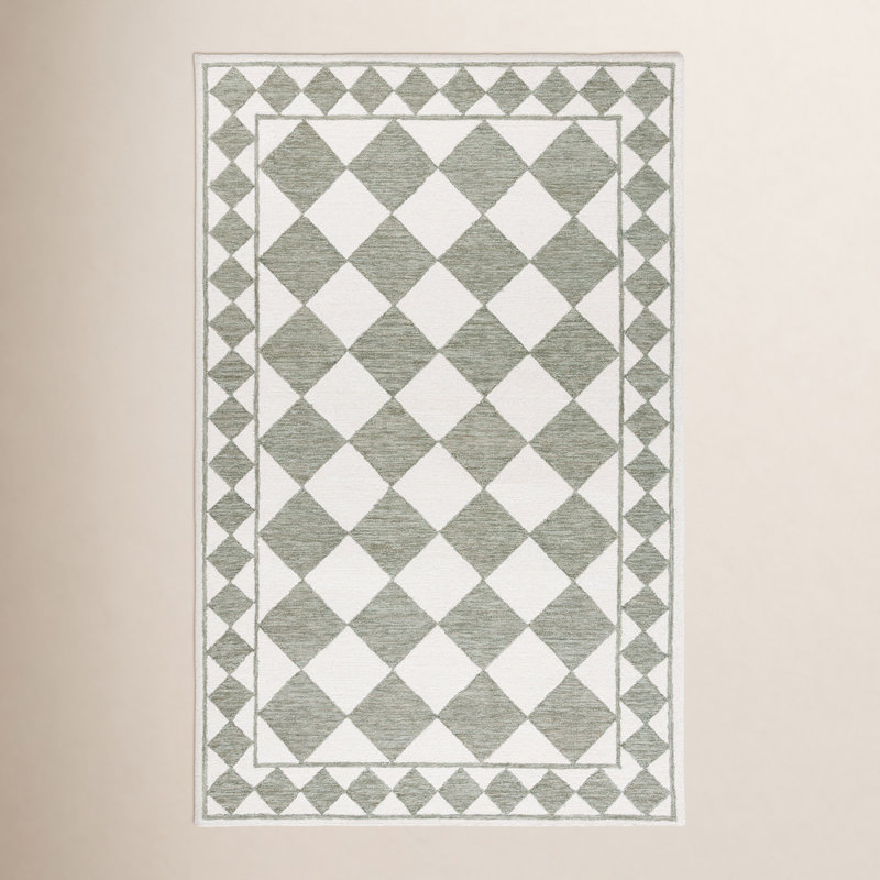 Tapis géométrique touffeté à la main Wharton, Rectangle 4pi x 6 pi