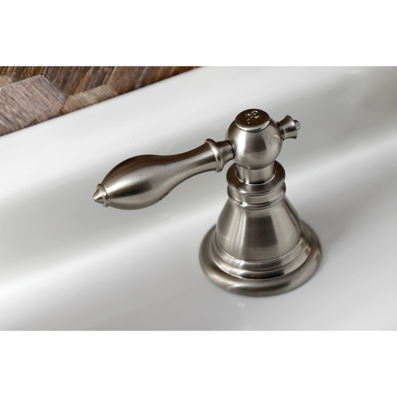 Victorian Era Inspired Brushed Nickel Widespread Bathroom Faucet