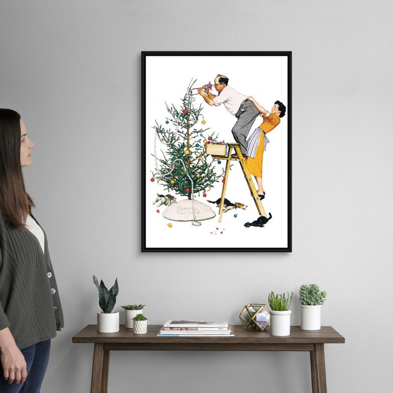 "Norman Rockwell", art mural sur toile, H 34 po x l 26 po x P 1,75 po, Cadre flottant noir