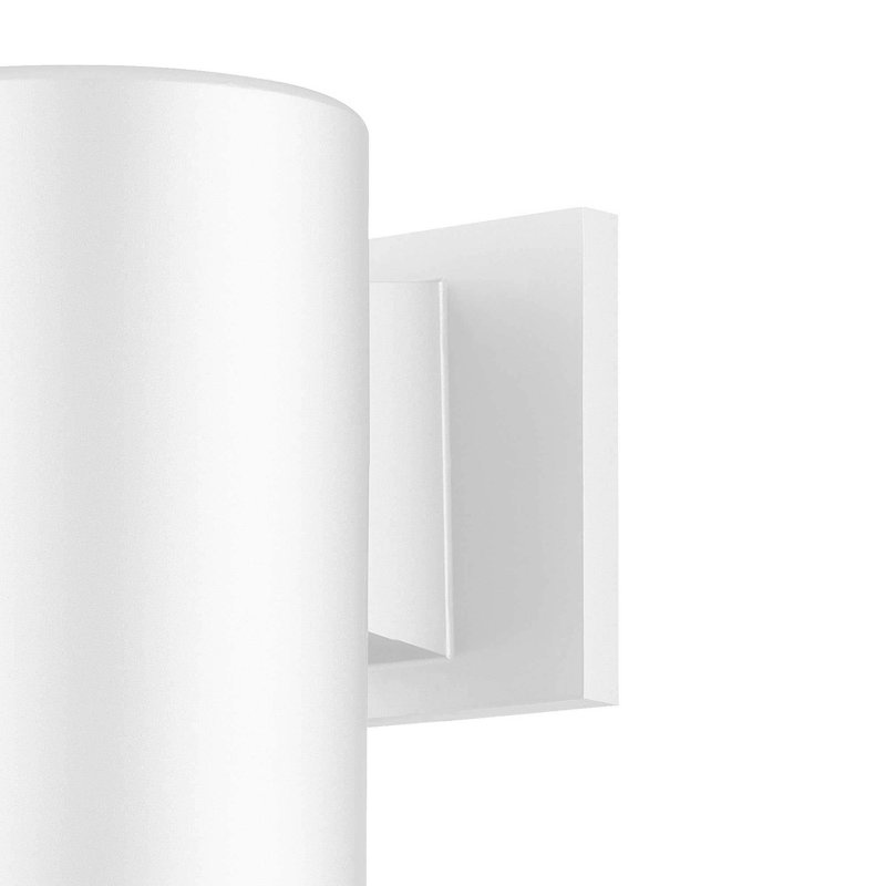 Applique murale cylindrique en aluminium 1 lumière H 7,25 po d'intérieur ou d'extérieur, Blanc
