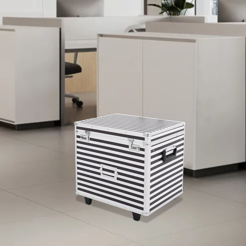 Mallette sécurisée à roulettes pour documents l 19,2 po, capacité de 110 lb avec deux verrous et poches intérieures