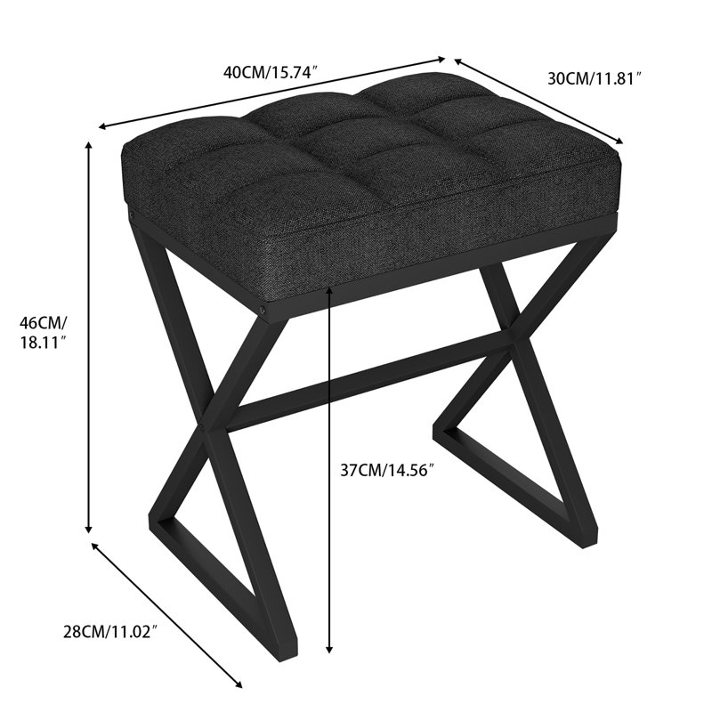 Caleob Metal Accent Stool, Black