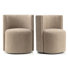 Upholstered Barrel Back Dining Chairs with Hidden Casters