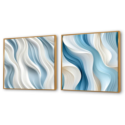 Crandale - Ensemble de 2 collages carrés abstraits