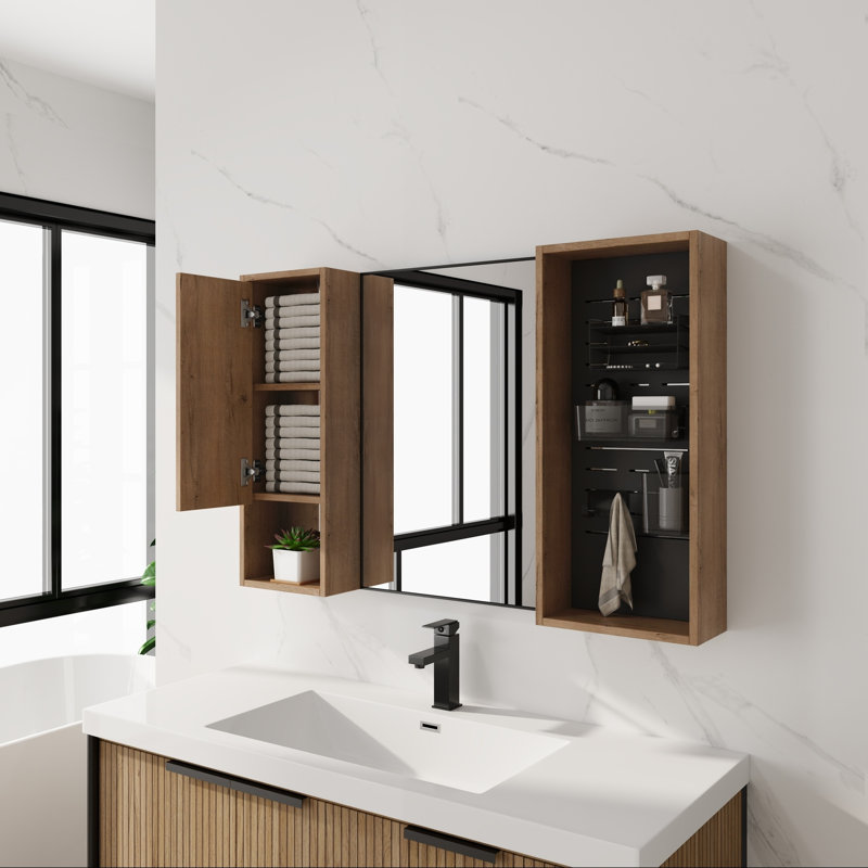 Armoire de salle de bain avec miroir et rangement