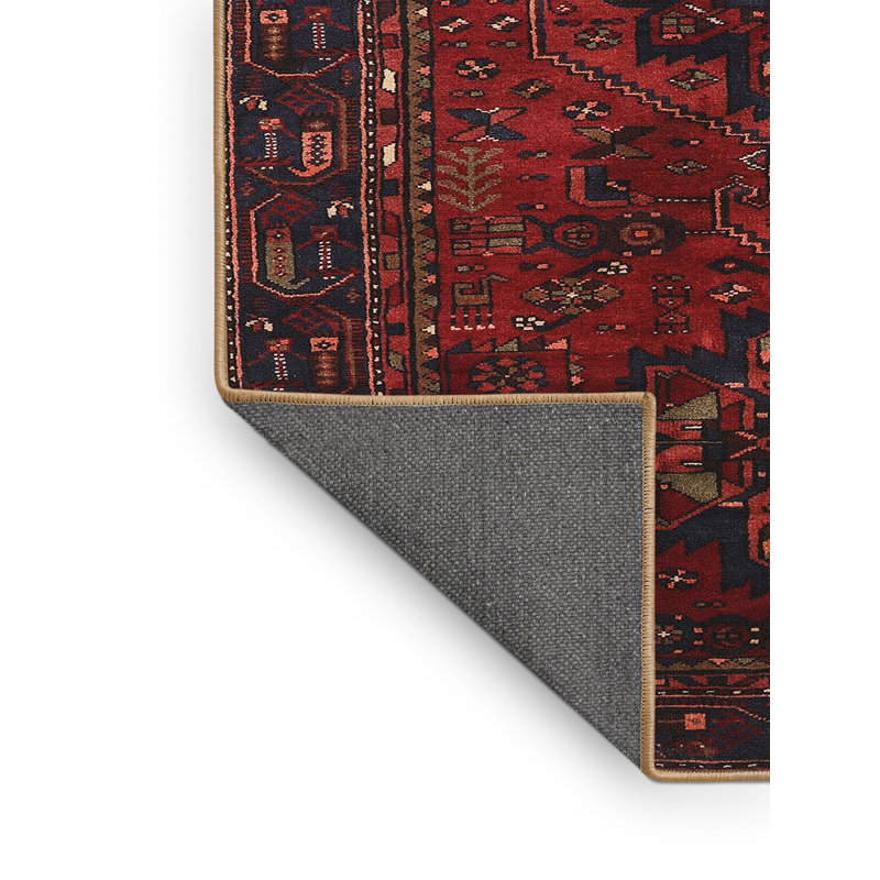 Tapis rouge / noir Southwestern, Rectangle 8 pi x 12 pi