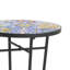 Colourful Side Table For Patio With Distressed Ceramic Tile And Robust Base Top Matte Black Steel Frame