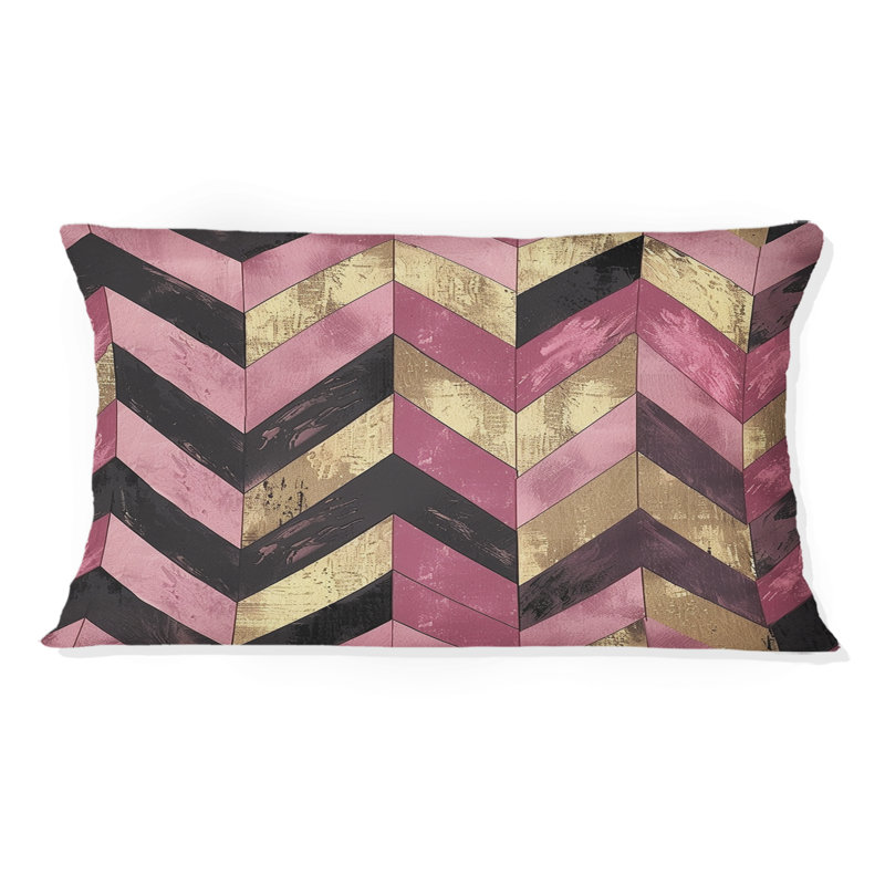 Coussin lombaire Glam Chevron II - Glam, Rose/Or