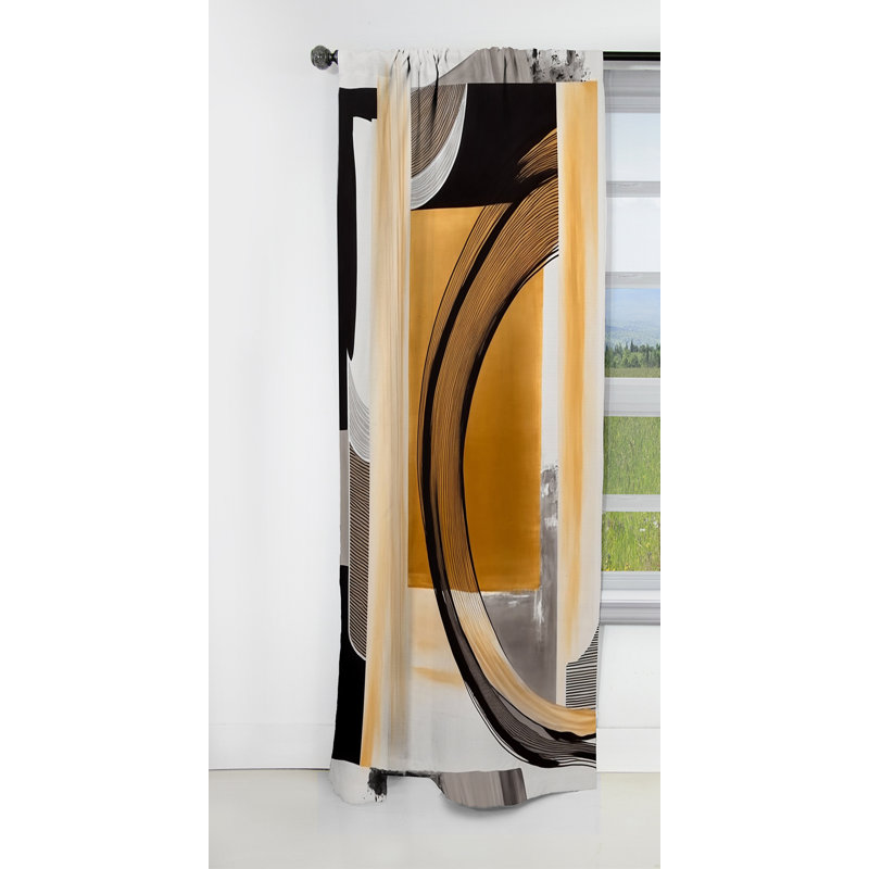 Glam Art Deco Abstract III - Abstract Curtain - Blackout Abstract Curtain - 1 Panels, 52" W x 108" L
