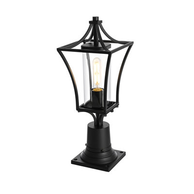 Lampadaire d'extérieur noir de 7 pouces Canterbury