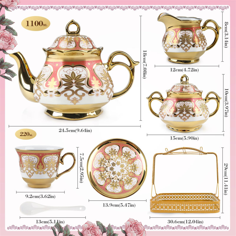 Mercer41 1100ml Floral Teapot Set