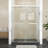 56''-60'' W X 71'' H Double Sliding Semi-Frameless Shower Door With  0.24"(6mm) Tempered Glass，Stainless Steel Accessories-106297733