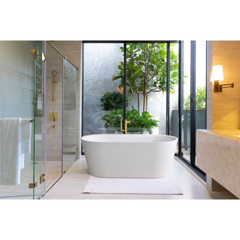 Ofuro - Baignoire de trempage autoportante à surface solide 55 po x 28 po 