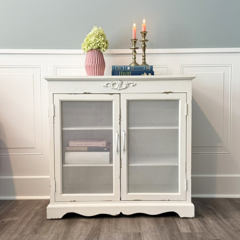 Buffet/meuble d'appoint de style campagnard, hauteur 76 cm, Blanc