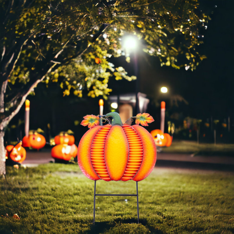 Piquet de jardin d'Halloween citrouille