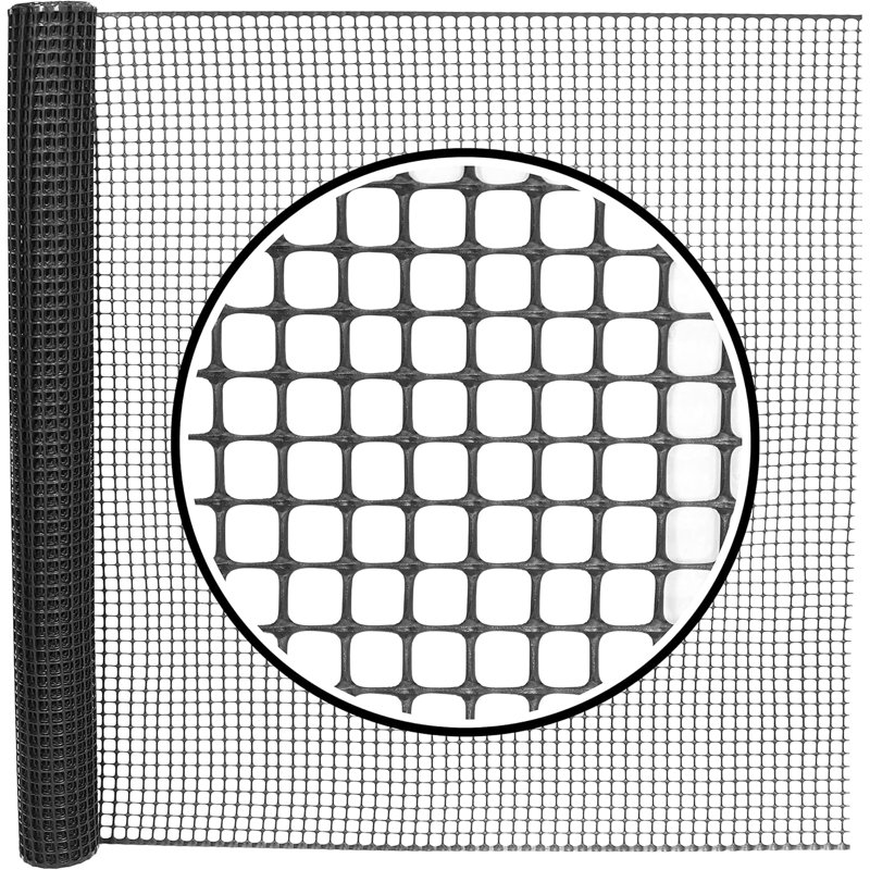 Fencer Wire 3ft.x15ft. Recyclable Black Plastic Poultry Netting with Mesh Size 0.4” x 0.4"