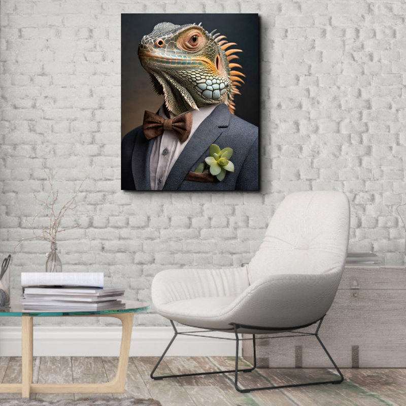 «Iguana» sur toile, H 24 po x l 20 po