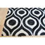 Area Cowhide Geometric Area Rug in Black/Cream-1846537868