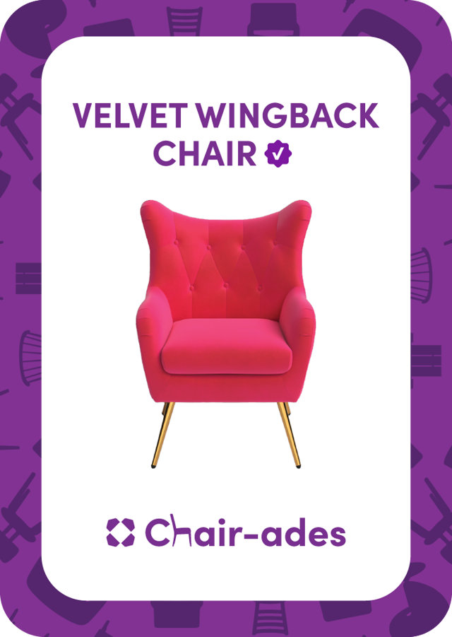 Velvet Wingback Chair